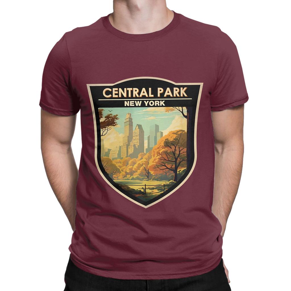 Central Park Travel Art Badge Graphic 100 Cotton TShirt central park season 3 Tops Tees For Unisex