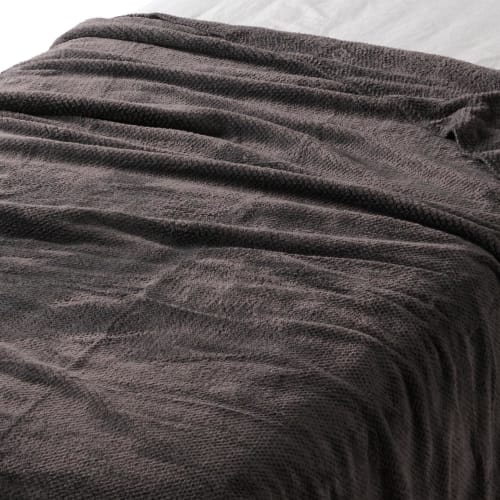

MUJI Recycled Polyester Pique Knit Warm Fiber Thin Blanket/S Dark Gray 84269837
