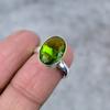 Peridot Gemstone Handmade 925 Sterling Silver Jewelry Ring Size 7 M-285