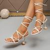 Women Fashion Sandals New Summer Fashion Sexy Cross Strap Square Head Fine High Heel Sandals Large Size Soft Sole Luxury Shoes