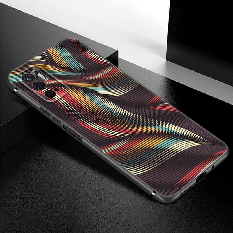 Aesthetic African Wax Fabic Phone Case For Xiaomi Redmi Note 7 8 9 10 Lite 11 11E 11T 12 Pro 11S 4G 10T 5G 8T 9S 10S Black Cover
