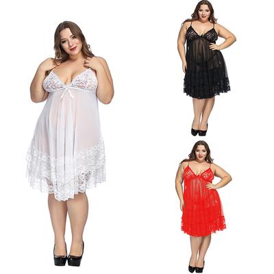 Women Lingerie Flower Lace Lingerie Babydoll V Neck Sleepwear Bowknot Chemise