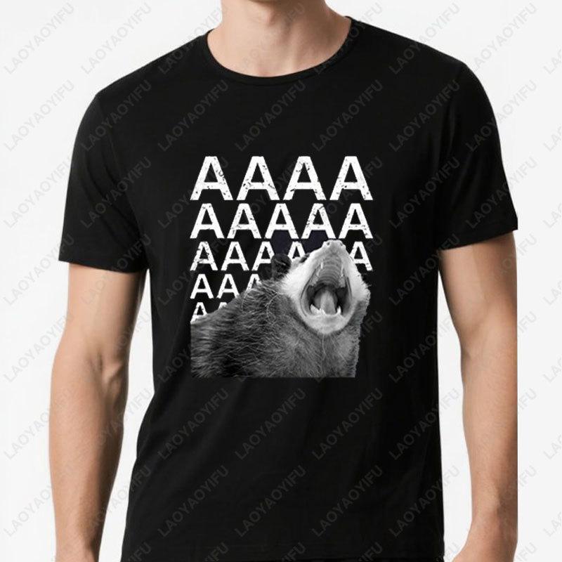 Křičící vačice Aaaa Roztomilá Vtipná Vačice Dank Meme Vintage Tričko z Modalové Tkaniny Jedinečné Potisky Topů Pánské Dámské Ležérní Cool Trička