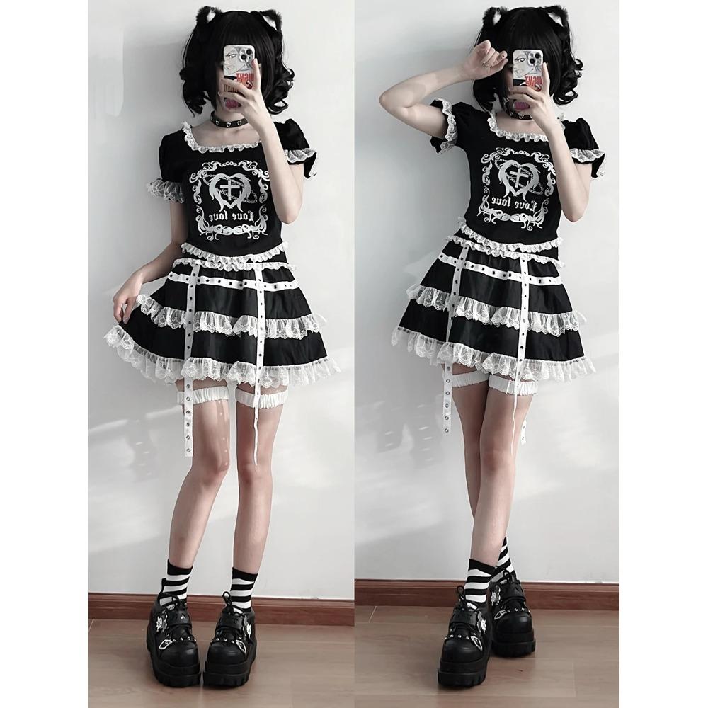 Street Style Dívky Lolita Gothic Platformové Boty, Dámské Poker Joker Klaun Dekorace Boty na Platformě Halloweenský Dárek