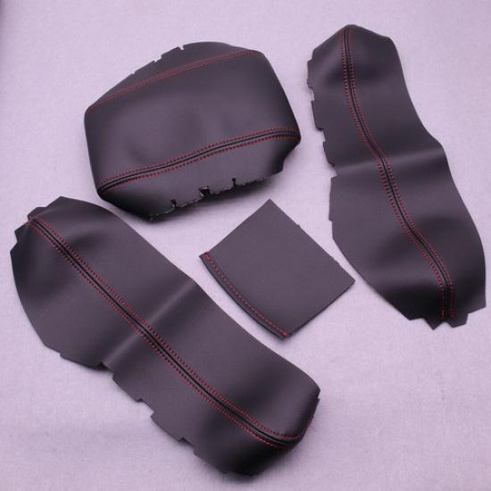 

For Honda Civic 2016- Black Suede Middle Console Armrest Box Cover Trim