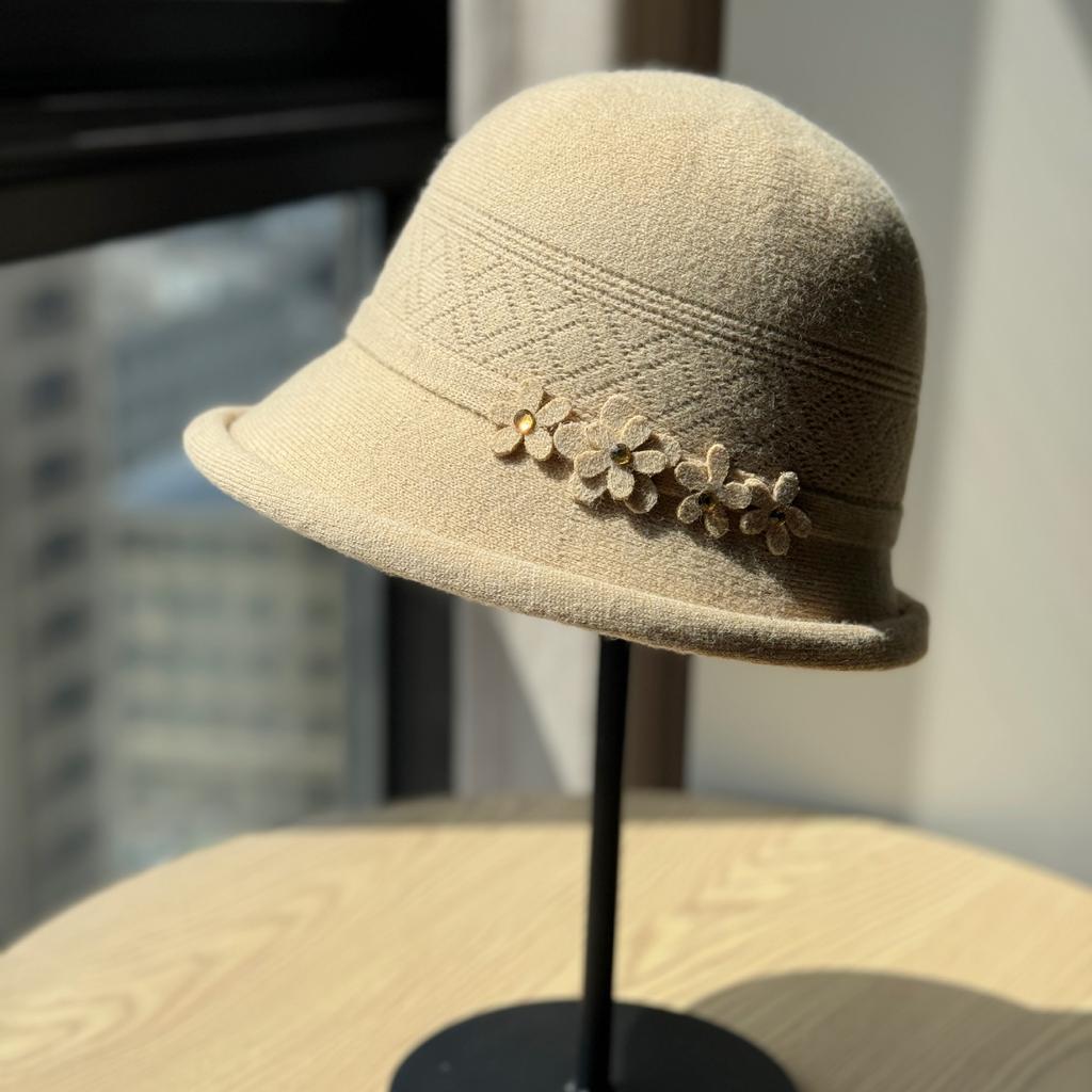 Cappello da Pescatore Autunno e Inverno per Madre di Mezza Età e Anziani Cappello Caldo e Antivento Cappello in Maglia per Anziana Nonna Colore Unico Anti Freddo