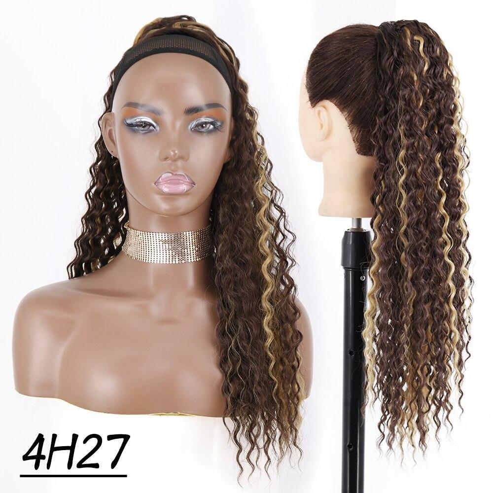 MISSQUEENSynthetic Long Kinky Curly Ponytail Hair Extension Clip-In Drawstring Ponytail Wig Ponytail For Women Wear