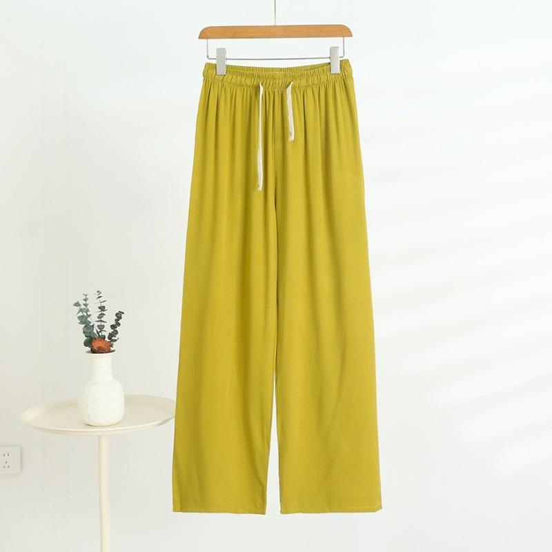 Women's Wide-legged Trousers Summer Versatile Thin Section Loose Dragging High Waisted Outside Wearing Casual Trousers