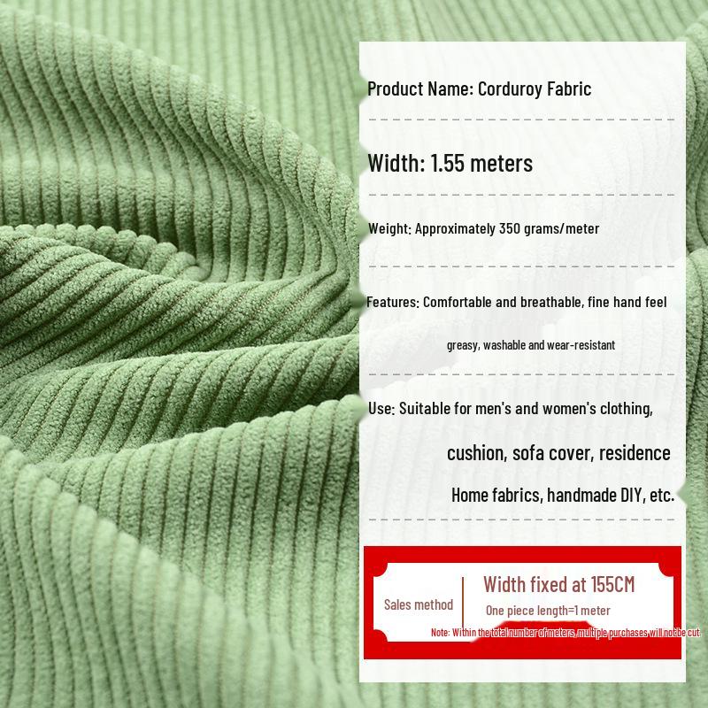 Corduroy Fabric Shirt Hoodie, Cotton Jacket, Suspender Pants, Velvet Sofa Cover, Corduroy Fabric Scraps.