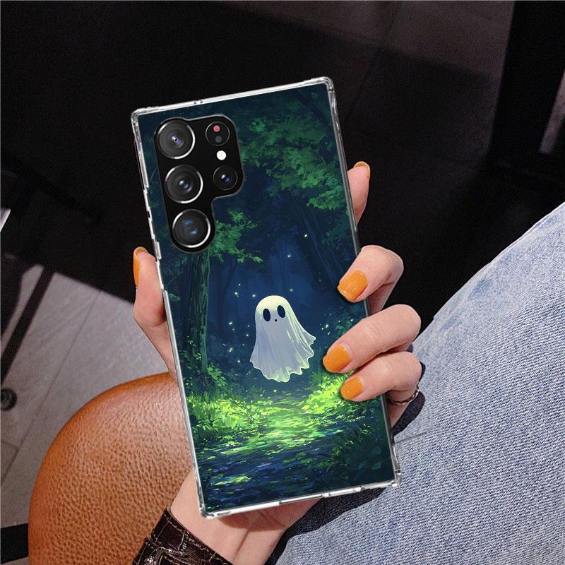 Cute Halloween Ghost Phnoe Case for Samsung Galaxy S26 S25 Edge S23 S24 Ultra S22 Plus S21 S20 FE Unique Cover Soft Coque Galaxy