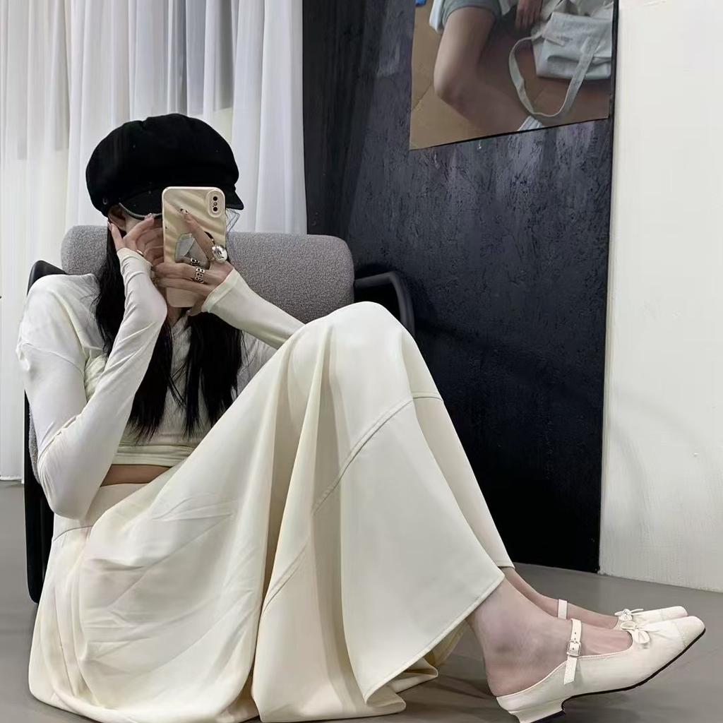 Premium sense gentle shoes bow bag head half drag women wear new sandals one pedal drag