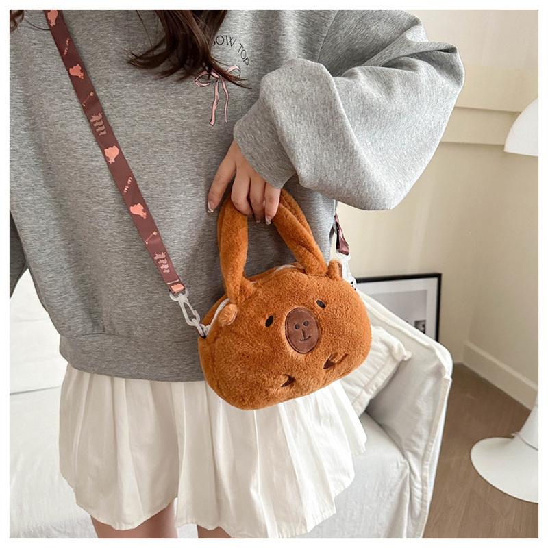 Sweet Capybara Handbags For Girls Lovely Kids Crossbody Bag Children Gift Little Girl Small Purse Soft Plush Capybara Handbags