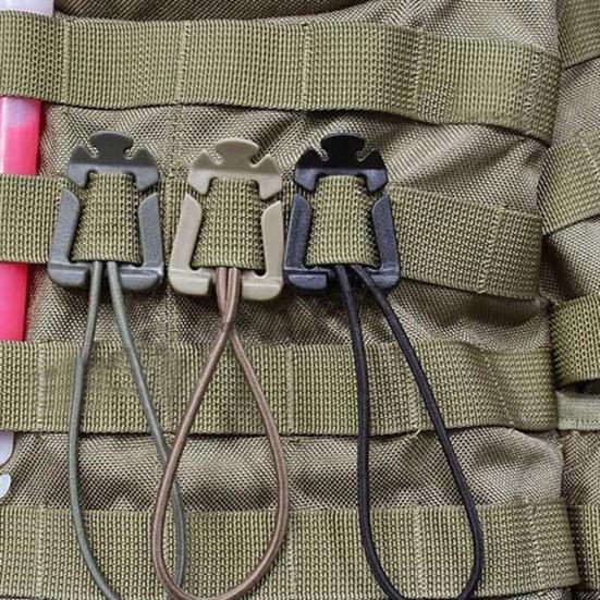 1 Pair Hanging Buckles Mini Dominator Clips Nylon Strap Webbing Elastic Cord for Hiking