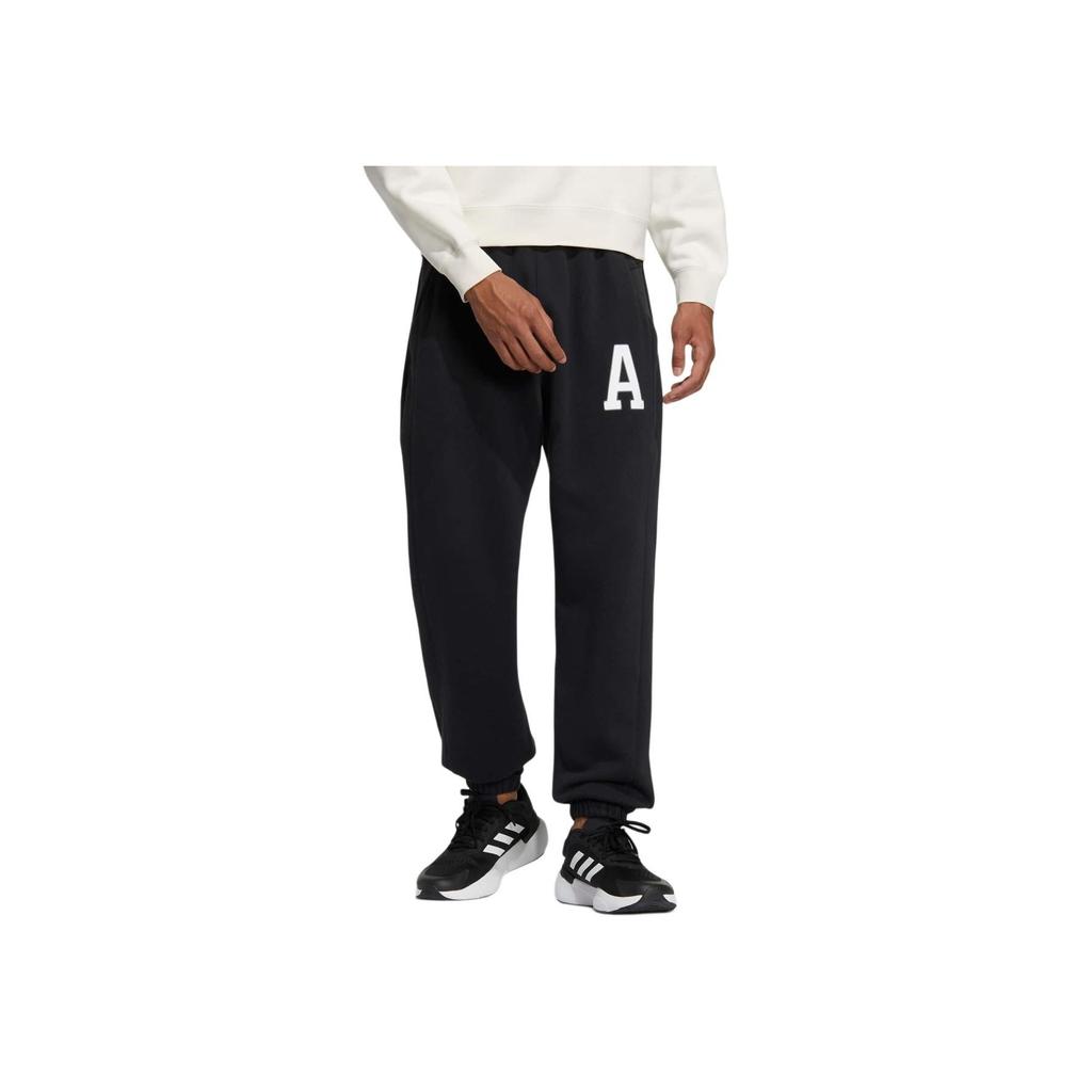 Adidas Letter Logo Print Joggers Men Bottoms Black IB2768
