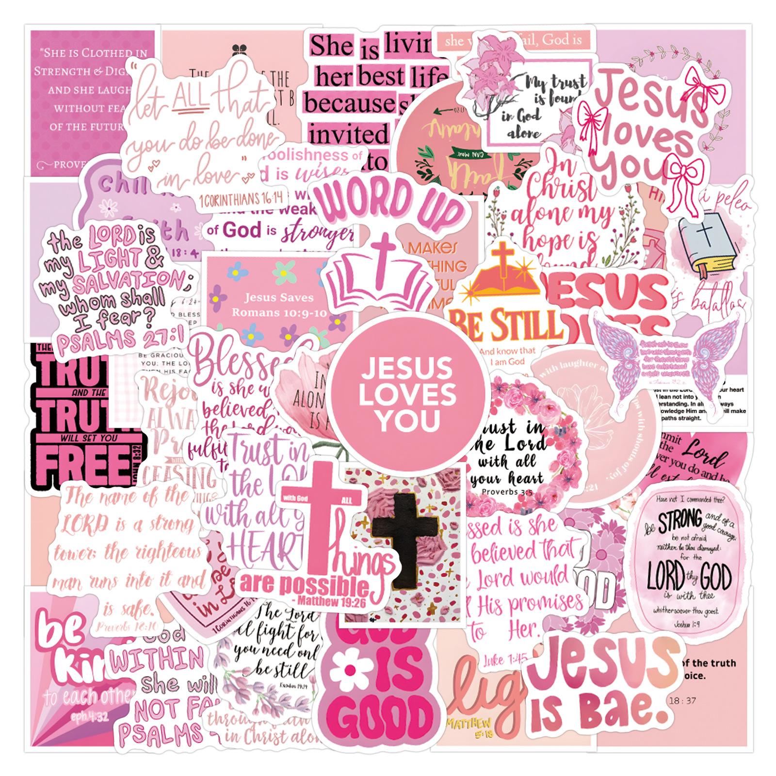 

55 Pink Bible Pink Inspirational Classical Chinese Graffiti Decals Scooter Laptop Decals Premium Durable Quality