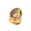 Fashionable, Unique, Retro, Irregularly Colored Imitation Irregular-shaped Pearl Ring Finger Ring for Women