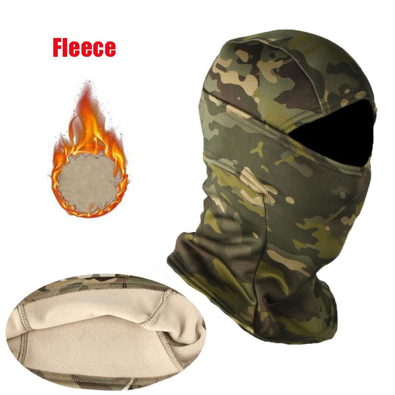 Fleece Tactical Camouflage Balaclava Full Face Mask Winter Warm Wind Shield Biking Hiking Skiing Scarf Hat Bandana Neck Gaiter