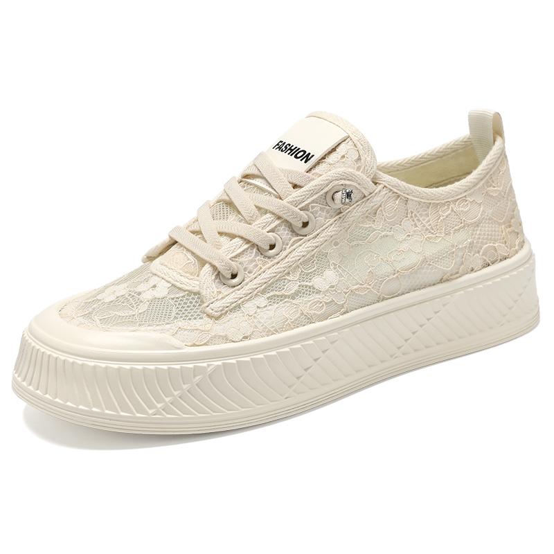 Women Summer Lace Casual Shoes Breathable Girl Black Shoes Plus Size