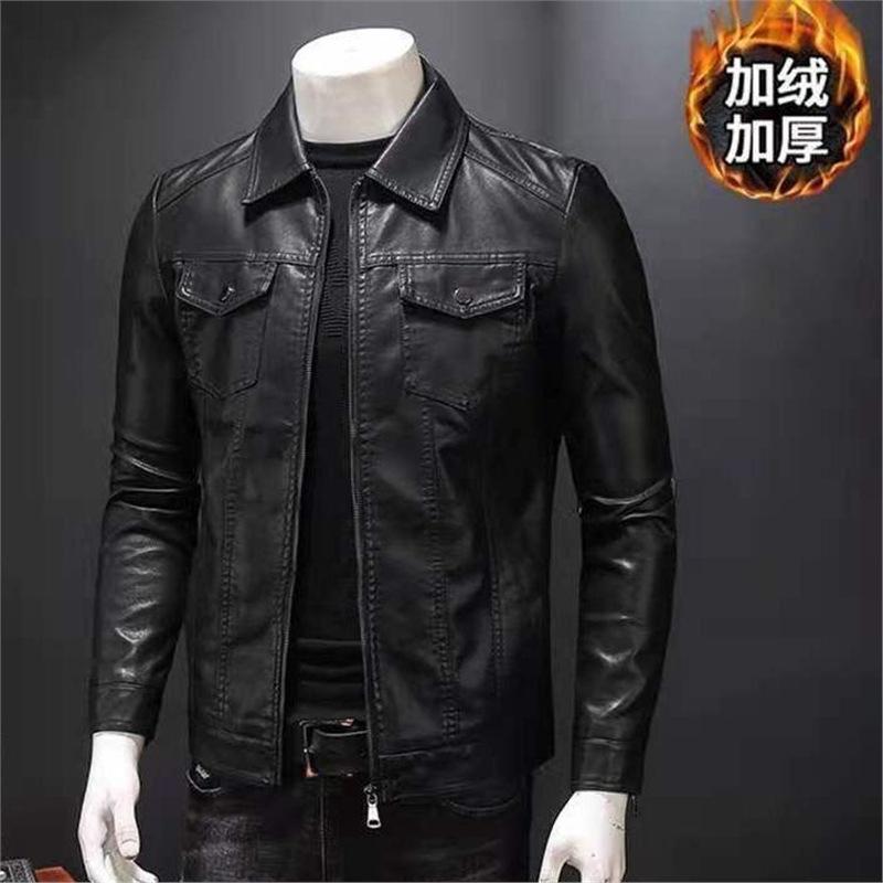 Soft leather jacket Ai Chenwei men's leather jacket leather handsome jacket middle-aged trendy men's new spring and autumn locomotive