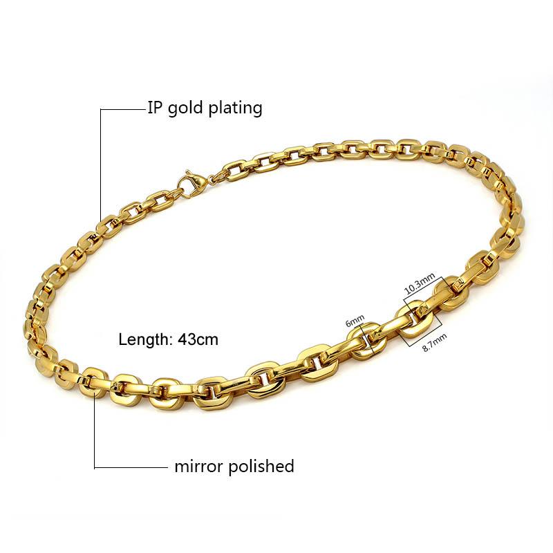 6mm Wide Small Links Lock Charm Bracelet Trendy Round Edge Corner Chain for Women Men Hand Wrist Jewelry