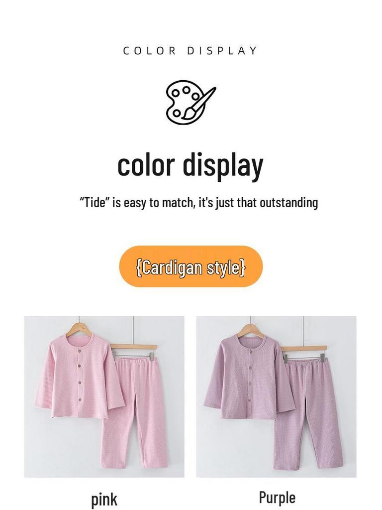 Kids' Fleece Pajama Set - Warm Cardigan with Long Sleeves for Autumn/Winter