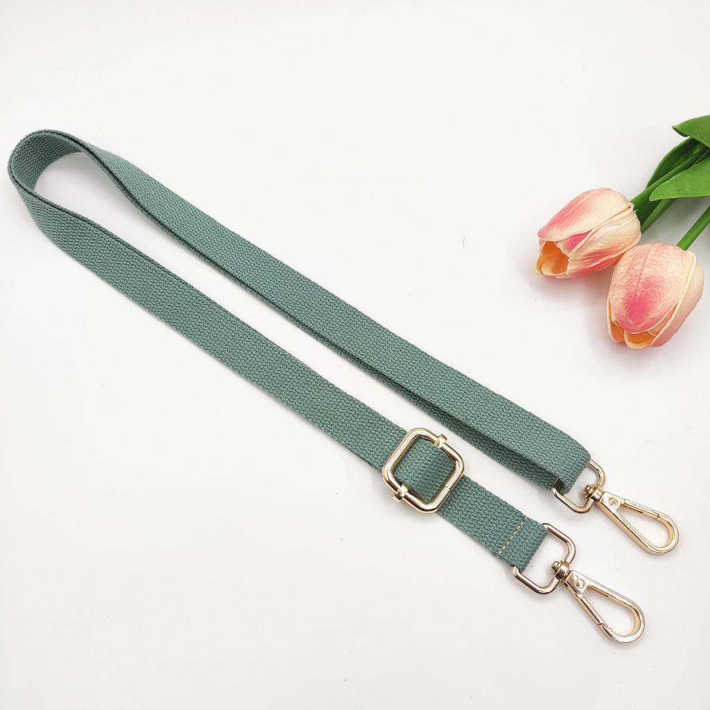 Adjustable 2cm Cotton Shoulder Strap - Solid Color Woven Replacement for Crossbody Bags