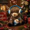 Collectible Highland Cow Ornament Winter Resin Figurine Cattle Statue for Figurine Desk Decor Animal Shape Home Office Holiday