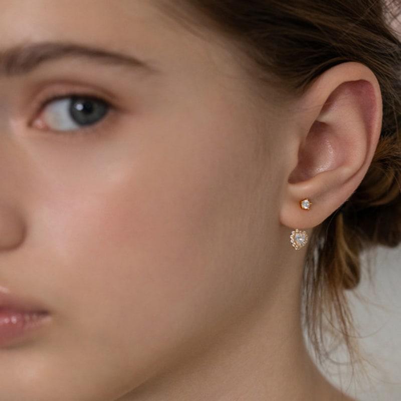 Tatiana (925 Silver) Lumi Heart Ear Jacket Earrings EC3181