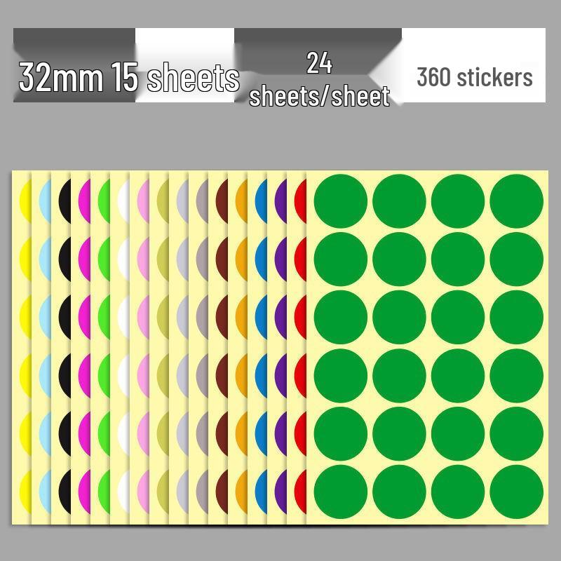 Colorful Round Dot Self-Adhesive Labels for Handwriting