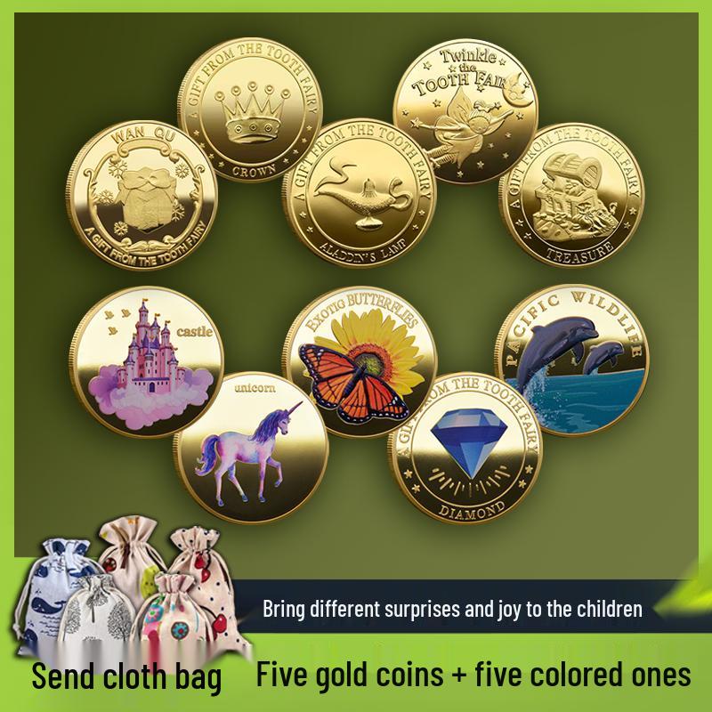 Tooth Fairy Keepsake: Gold Coin Storage Box for Children's Lost Teeth