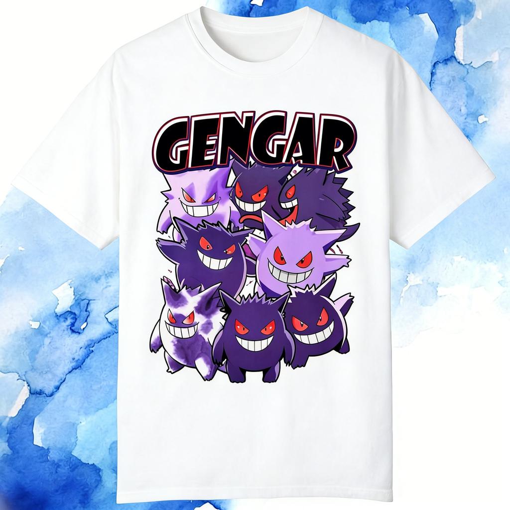 Anime Gengar Graphic T Shirt Man Pokemon 2026 Oversized Women Casual Cotton Short Sleeve Tee Streetwear Y2k Clothes Summer Tops
