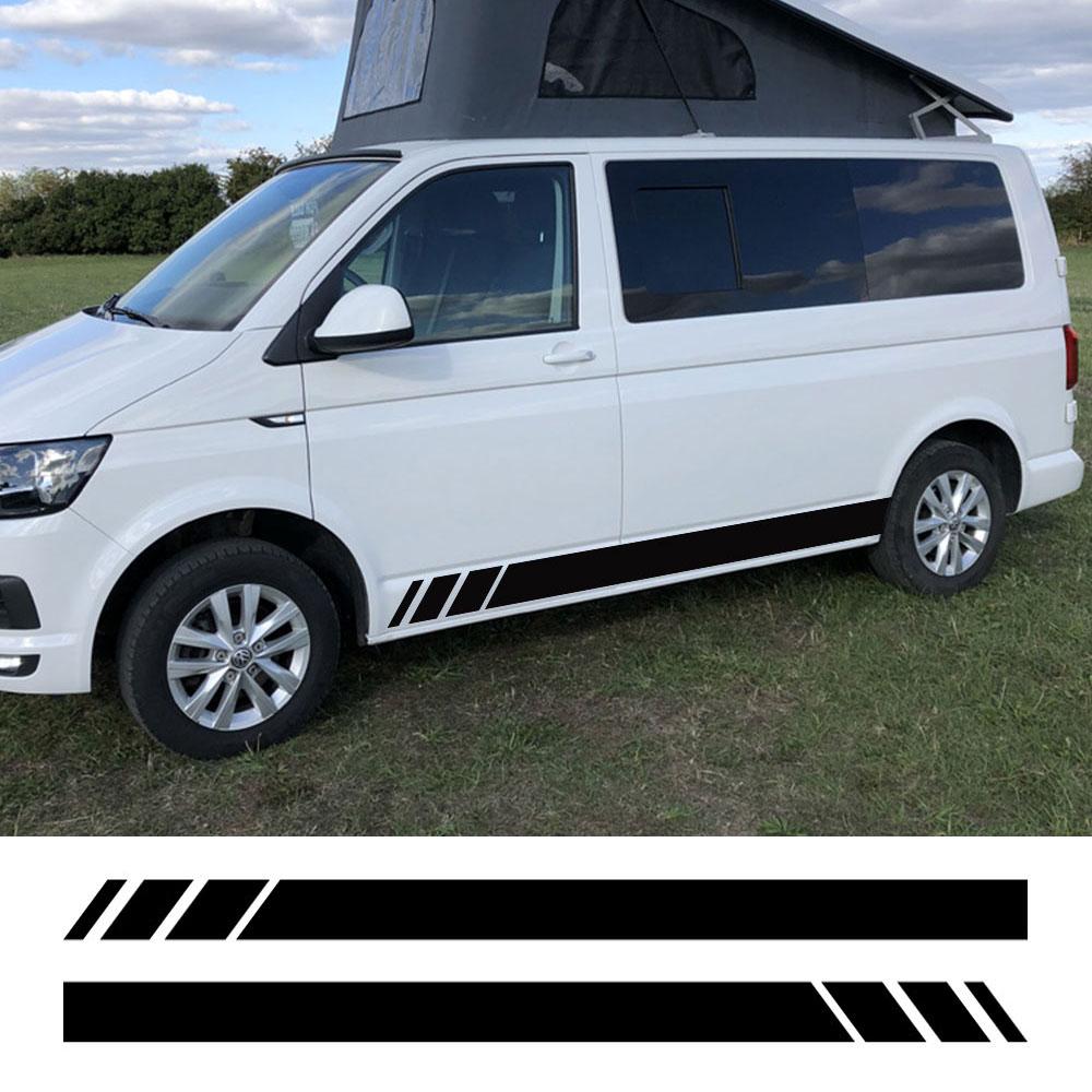 2PCS Car Door Side Stickers For Volkswagen VW Transporter T4 T5 T6 Caravelle Multivan Camper Van Vinyl Decals Accessories