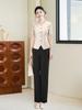 Elegant Women's Summer Suit Set: Chic, Slimming Design for Front Desk Salon Professionals