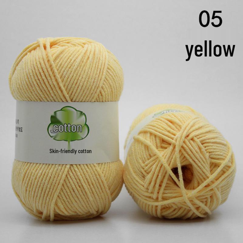 Combed 5-Ply Milk Cotton Yarn for DIY Knitting & Crochet - Medium-Thick Scarf & Blanket Material Pack