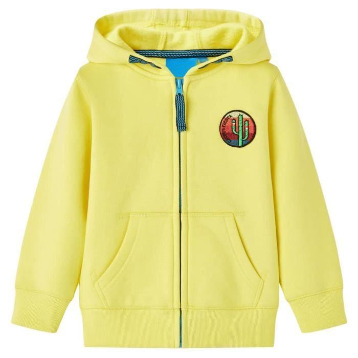 Light Yellow Zip-up Hoodie for Children 5 Sizes Available