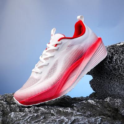 Herren Laufschuhe mit Carbonplatte Atmungsaktives Mesh Marathon-Sneaker Weiche Dämpfungssohle für Training Verschleißfeste Griffigkeit Dämpfung