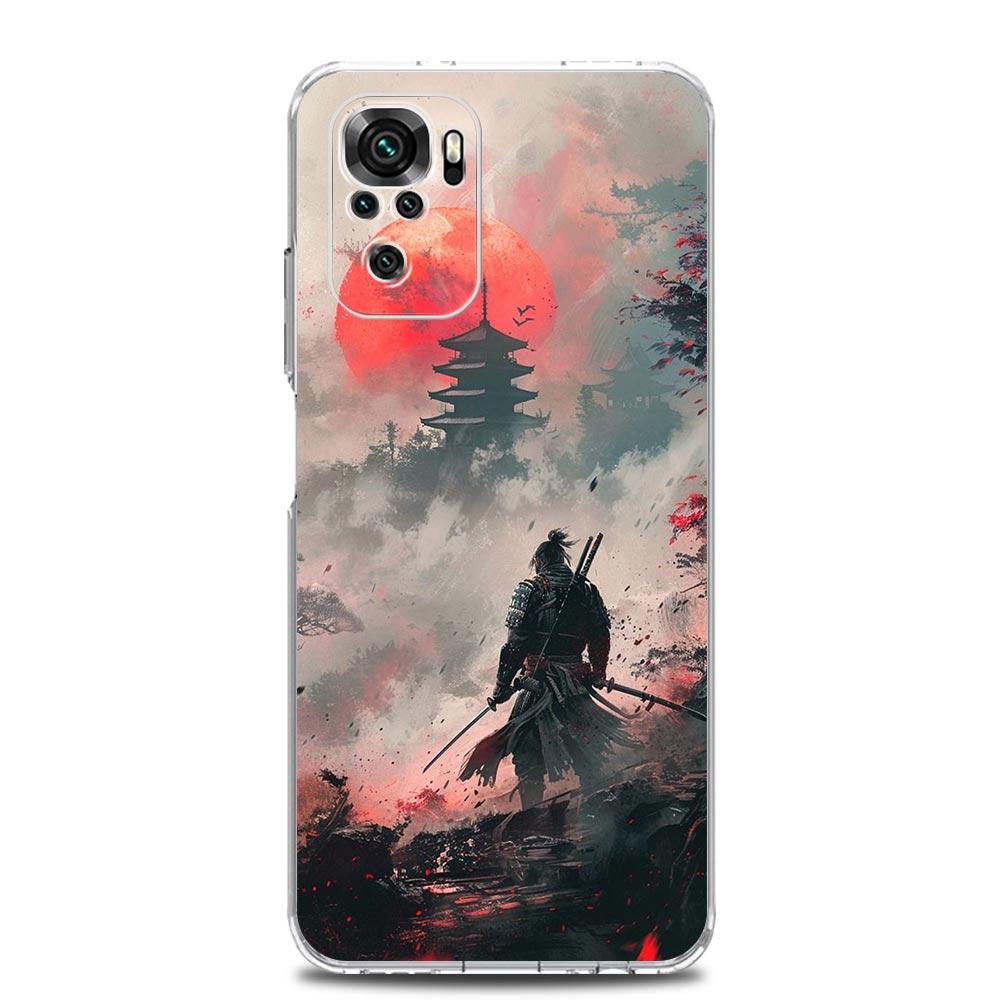 Japanese Bushido Samurai Phone Case For Xiaomi Redmi Note 14 13 12 4G 9 8 10 11 Pro Plus 5G 14C 13C 12C 10C 9C 9A Clear Cover