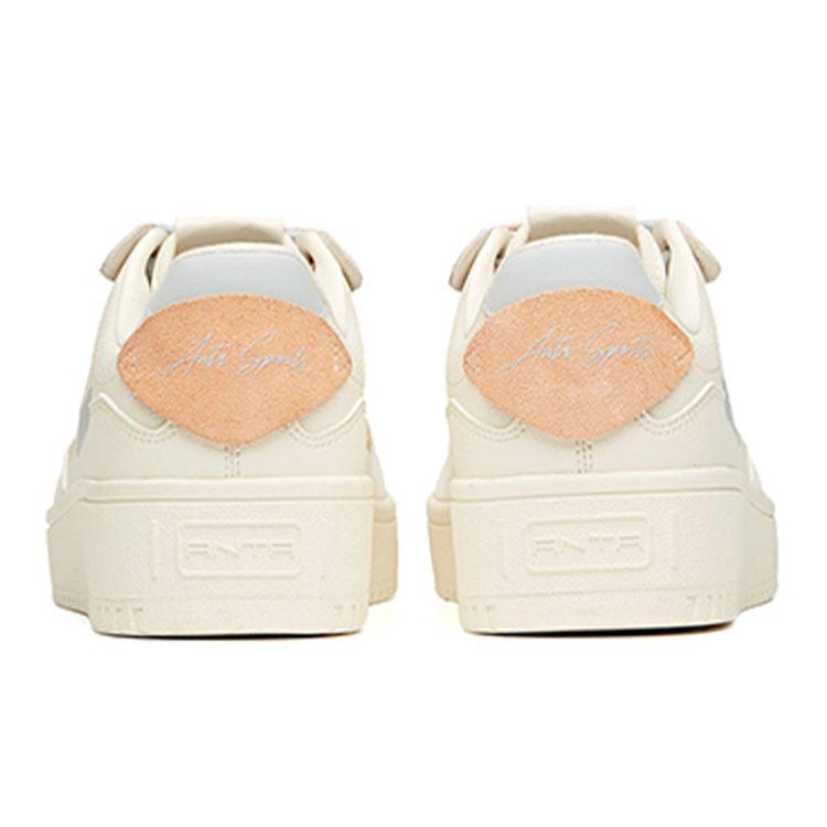 Anta Life Collection Slip Resistant Abrasion Resistant Low Top Skateboard Shoes Women's White Blue Pink 922118018-3