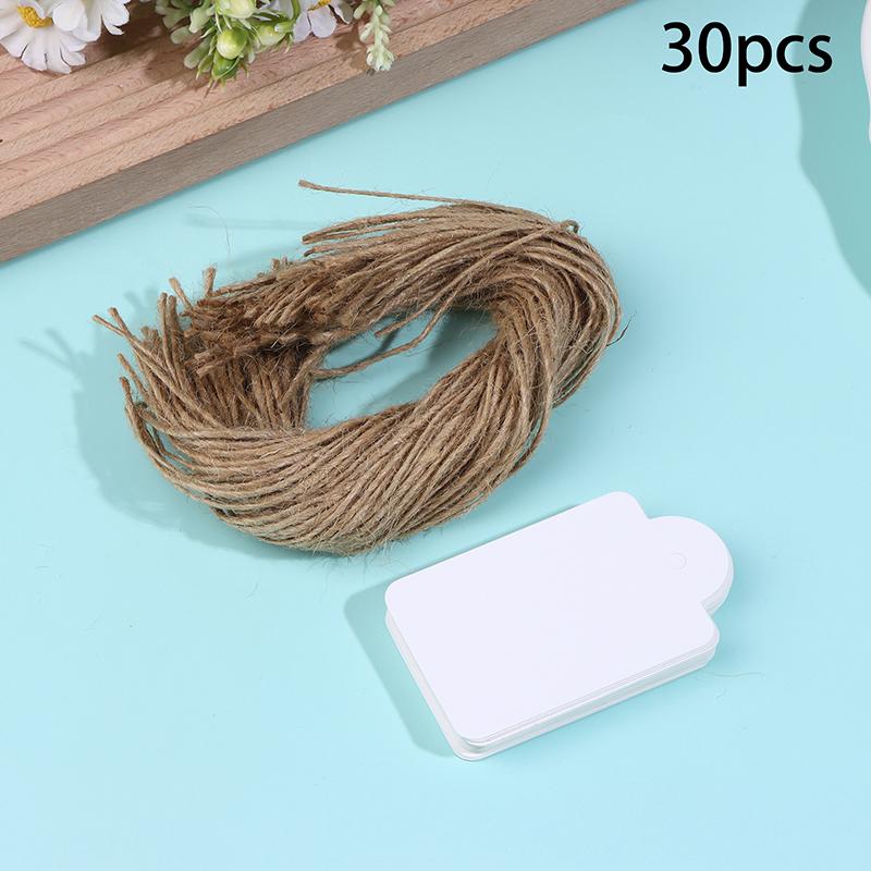 

Handmade With Love Gift Tags, Kraft Paper Hang Tags With Strings – Garment Labels, Candy Cookie Display Packing Cards 30pcs білий