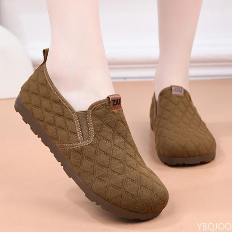 Spring New Solid Color Women's Shoes with Breathable Soft Sole Anti Slip Suitable for Middle-aged Elderly People To Walk Relax