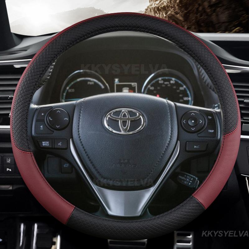 Car Steering Wheel Cover Leather For Toyota E'Z RAV4 2013- Corolla 2013-2017 Scion iM 2016 Auris 2013-2016 Auto Accessories