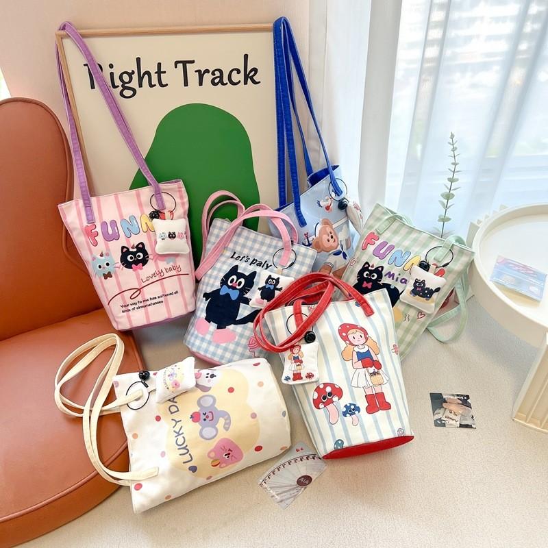 Duffy Cartoon Cat Animal Printed Children Shoulder Bag For Daily Outings