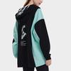 Fila 2023 Autumn New Knitted Hooded Sweatshirt Fashion Loose Color Block Splicing Women Tops Black F11W339207FBK
