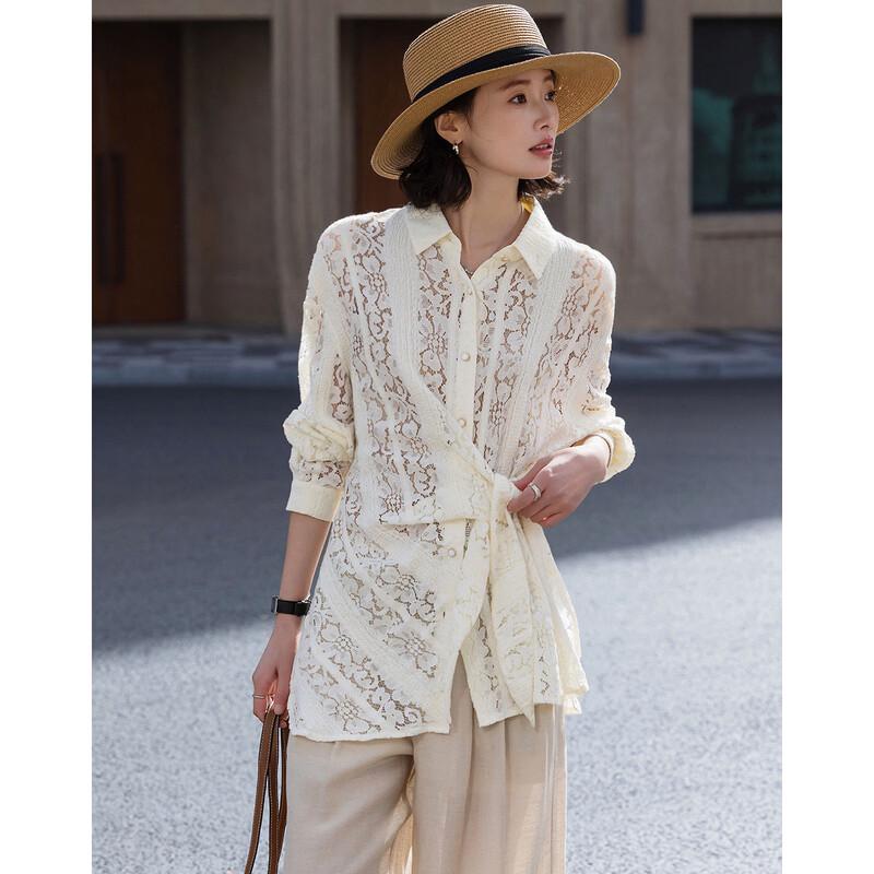 

Demana Lace Cloud Cotton Asymmetrical Blouse S