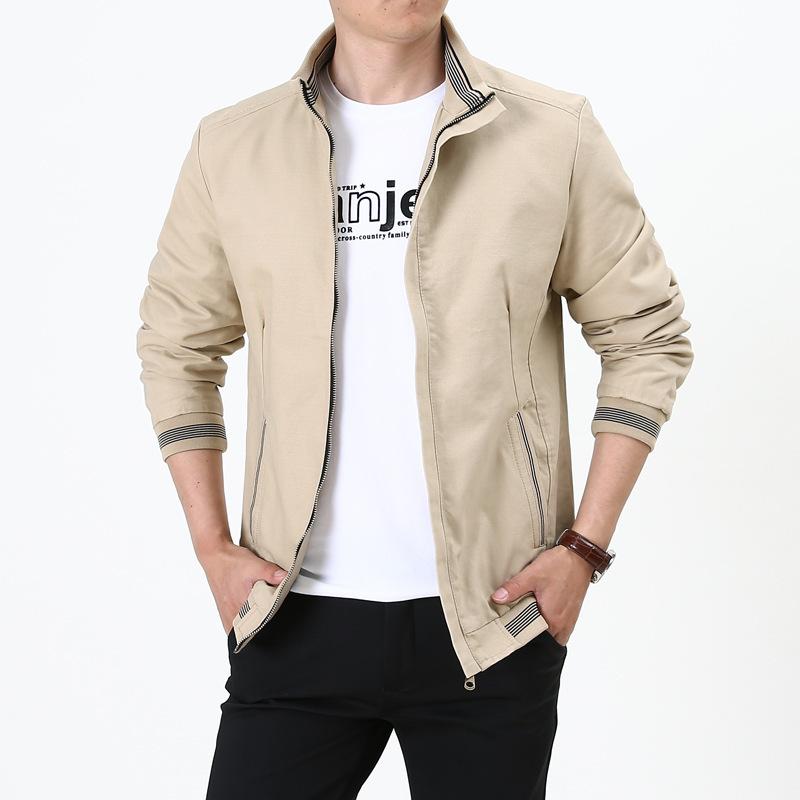 New spring and autumn thin casual jacket men's stand-up collar medium handsome top dad wear