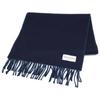 JOHNSTONS fringe Scarf Navy / GreenUsed