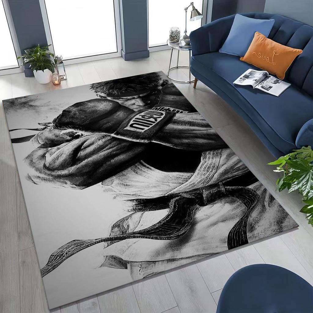 Retro Street Fighter 6 Characters Game Chun-Li Cartoon Rug for Bedroom Living Room Sofa Home Doormat Decor,Non-slip Floor Mat