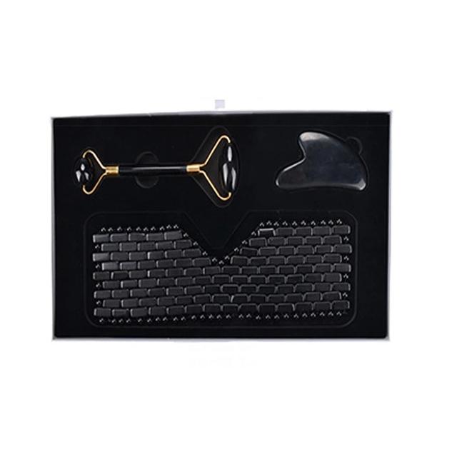 Rose Quartz Obsidian Jade Eye Mask Massager Natural Jade Roller Gua Sha Gouache Scraper Facial Lift Beauty Skincare Massage Tool