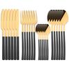 24Pcs Silver Cutlery Set Stainless Steel Dinnerware Set Knife Fork Spoon Dinner Set Kitchen Tableware Service for 6 Flatware Set