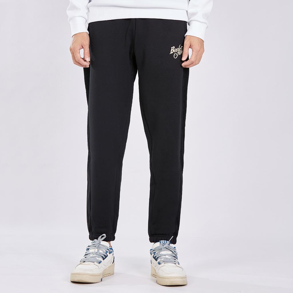 Li Ning Anti-Five Series Fleece Lined Warm Corduroy Sports Long Pants Men Pants Black AKLSA81-2